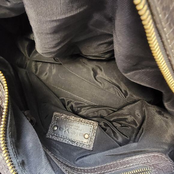 Aleya New York Genuine Woven Leather Brown Shoulder Purse Bag Vintage Travel - Picture 12 of 12